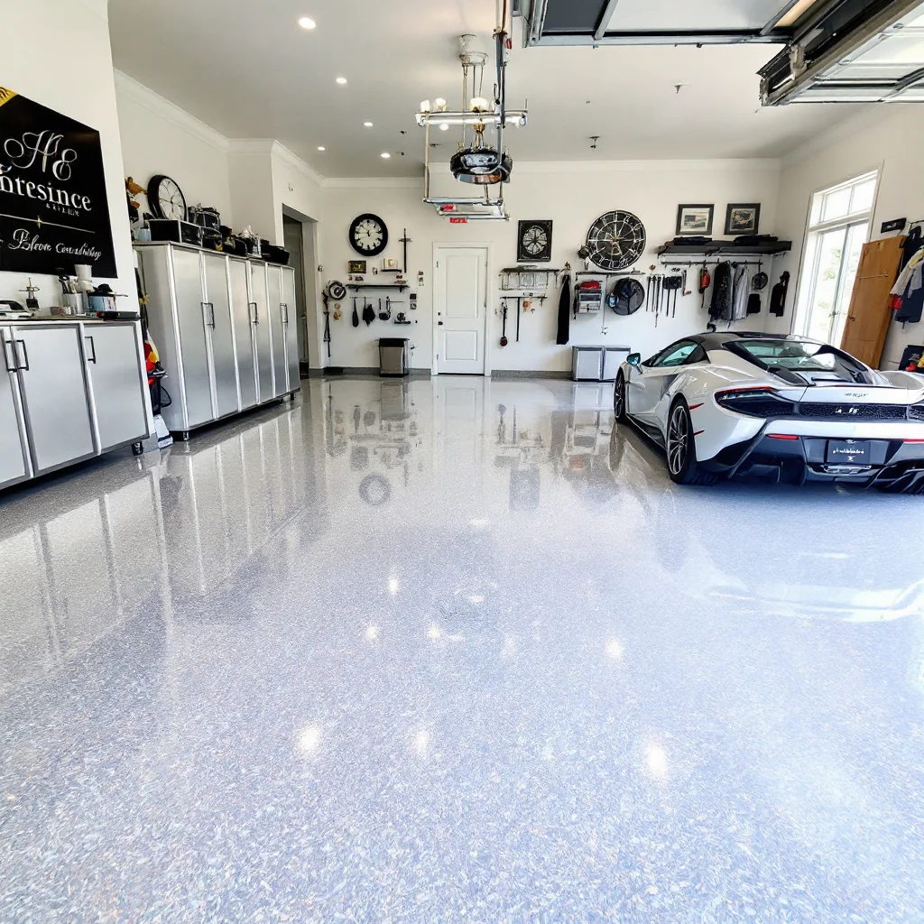 Metallic epoxy garage floor in Ponte Vedra