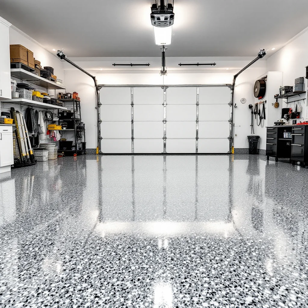 After: Stunning metallic epoxy finish